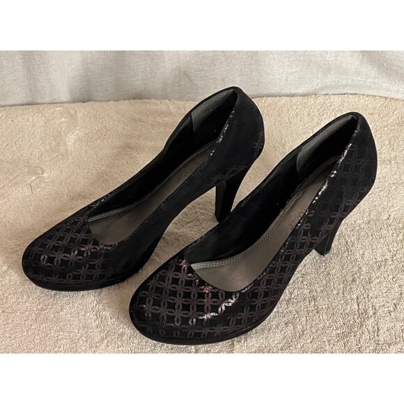 Marco Tozzi Black Patterned 4in High Heel Pumps Size 41 US 9.5 - Picture 14 of 16